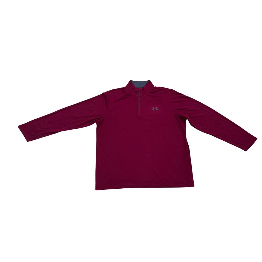 Under Armour Mens Quarter Zip Pullover Magenta Pink Long Sleeve Sweatshirt 3XL
